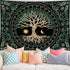 Tree of Life Tapestry Gloden Sun and Moon Wall Hanging Tapestry